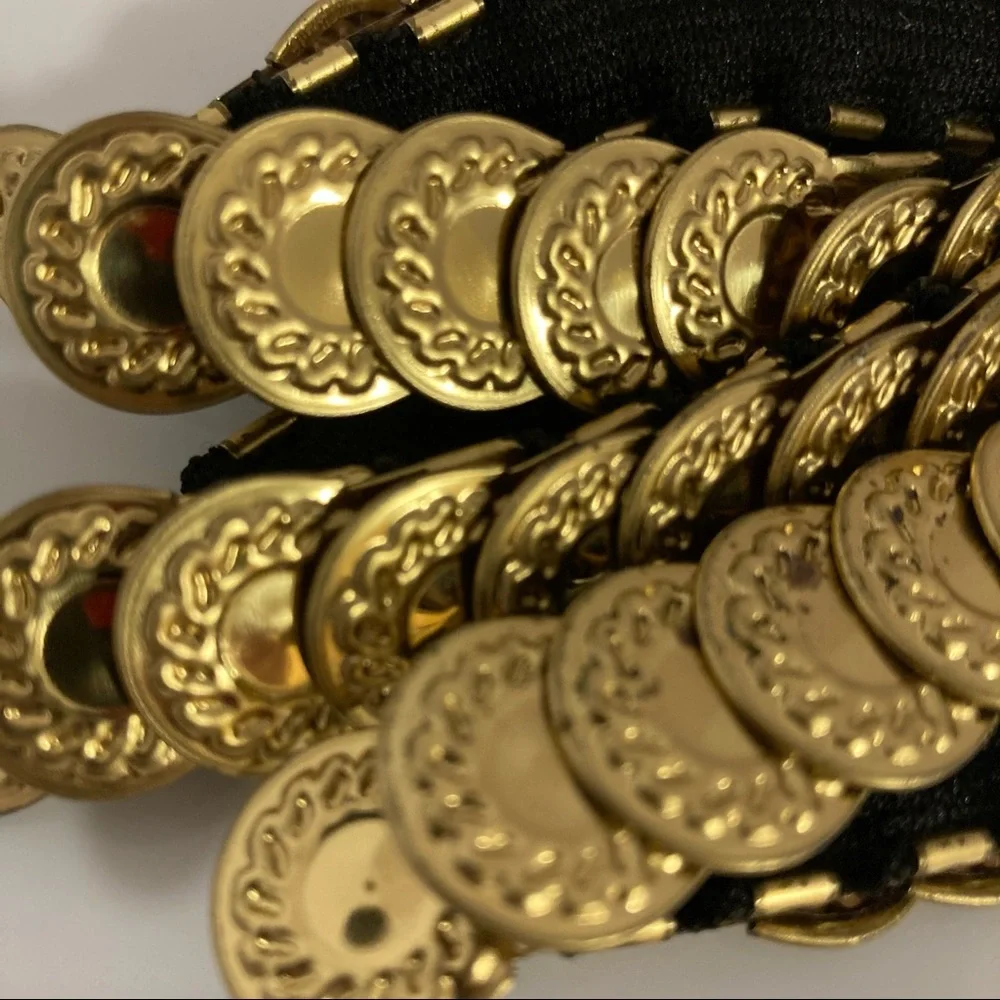 Vintage Coin Belt Festival Costume Gold Fits all
